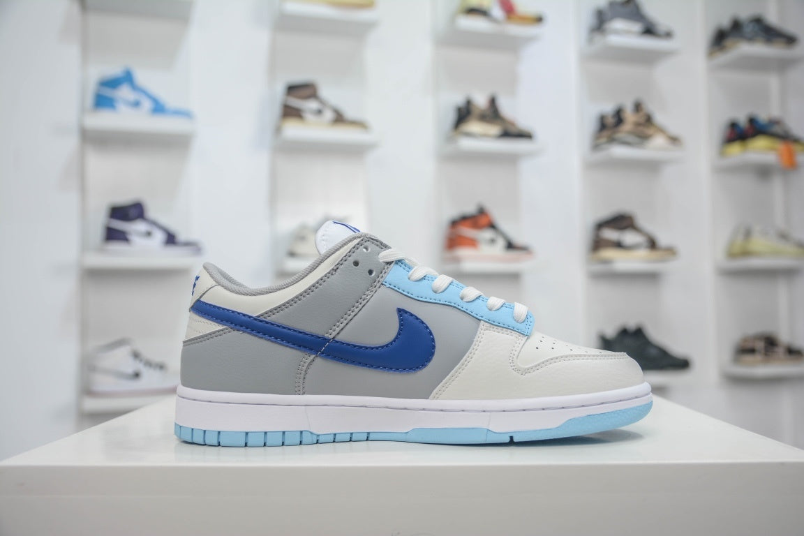 NIKE DUNK LOW IVORY HYPER ROYAL - lateral