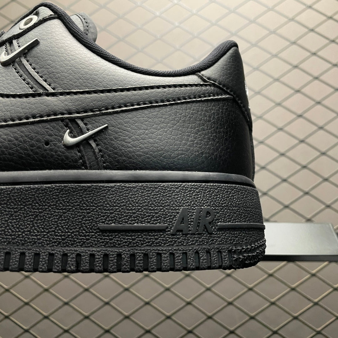Nike Air Force 1 Low - Black / Silver Mini Swoosh