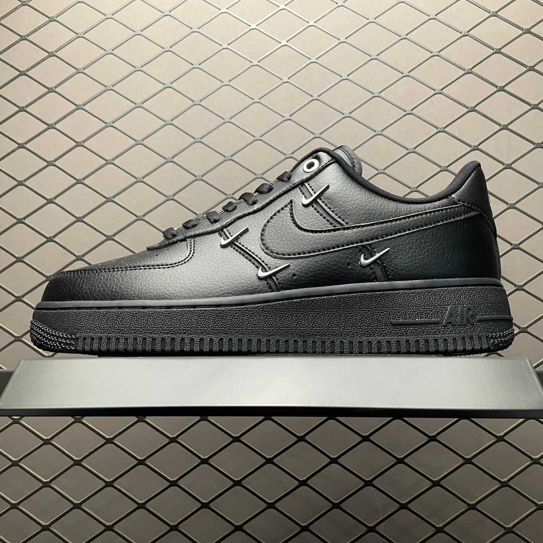 Nike Air Force 1 Low - Black / Silver Mini Swoosh