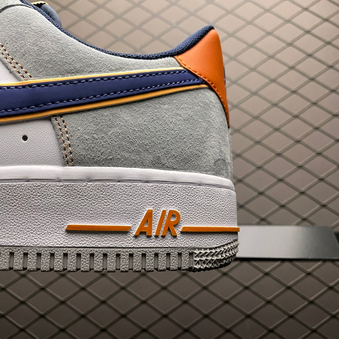 Nike Air Force 1 Low Jewel cinza marinho laranja detalhe