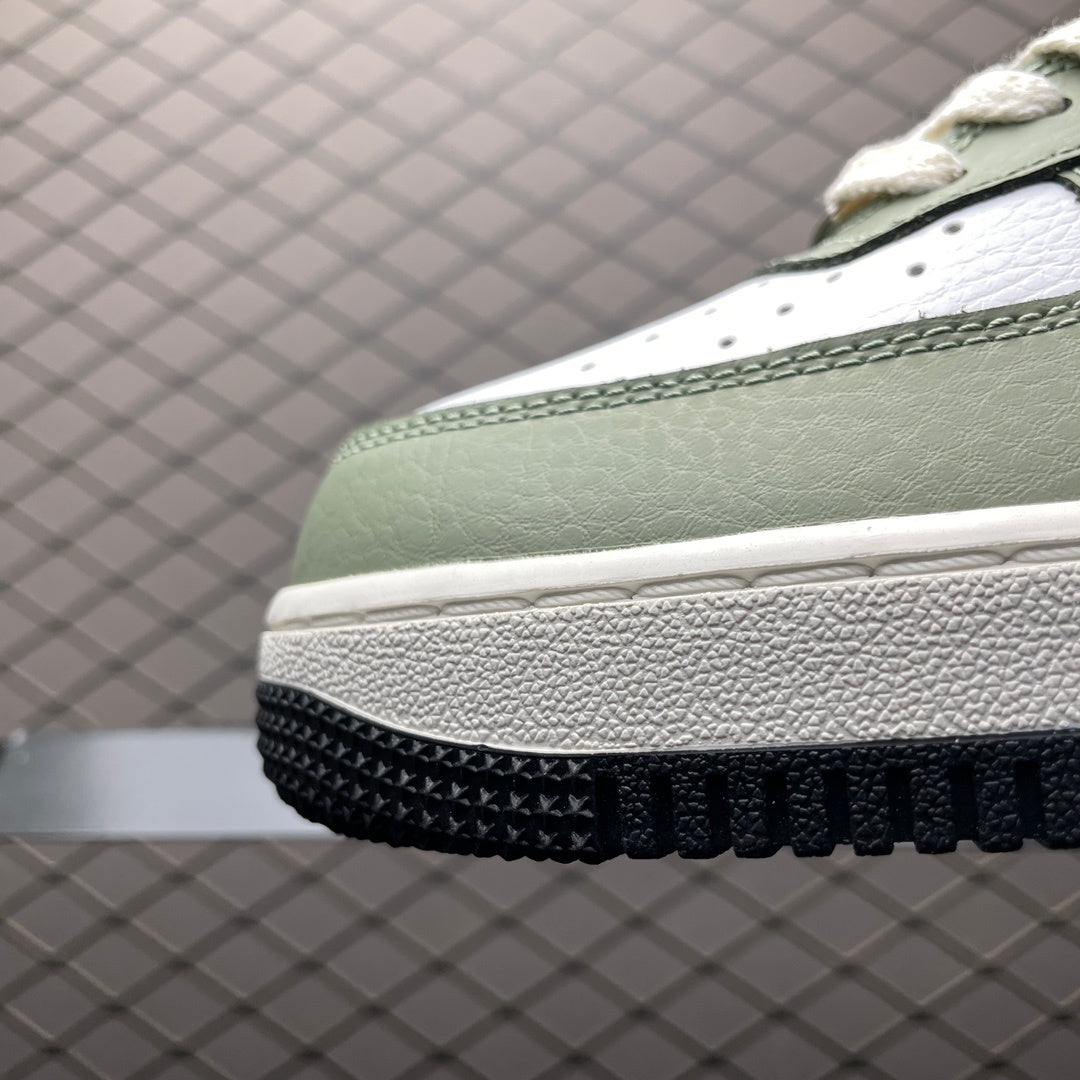Nike Air Force 1 Oil Green Safety Orange - detalhe