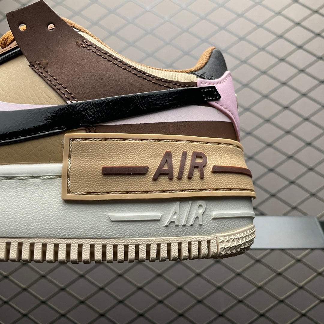 Nike Air Force 1 Shadow Brown Pink - lateral