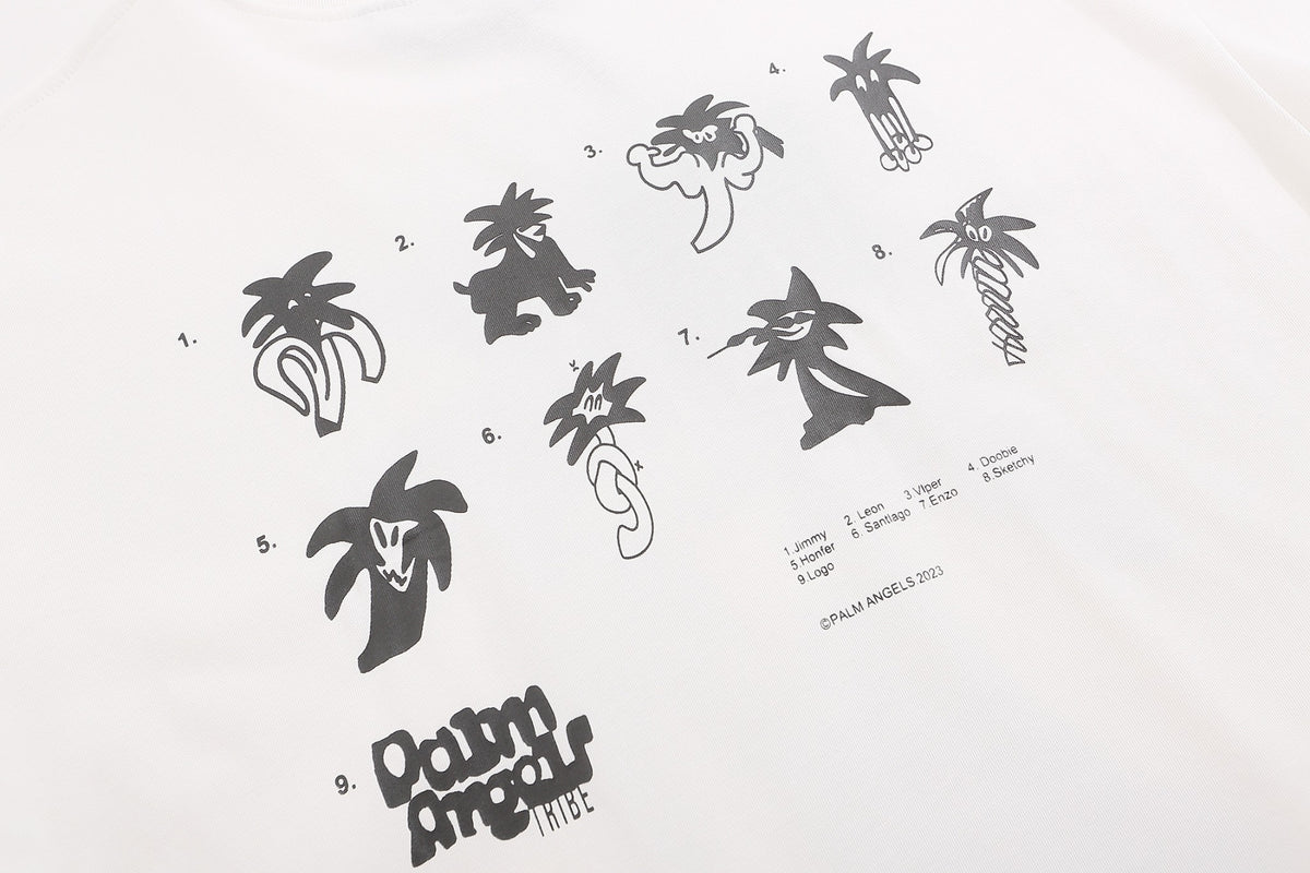 Detalhe da estampa traseira Palm Angels Honfer Oversized