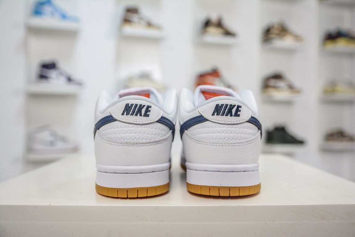NIKE SB DUNK LOW ORANGE LABEL WHITE NAVY - traseira